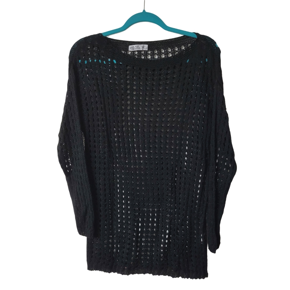AQE Black Knit Women's Sweater Size XXL